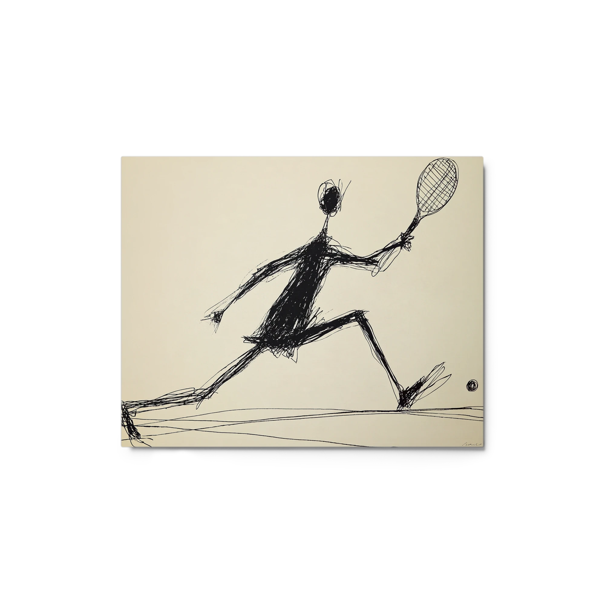 Tennis Player Scribble Art