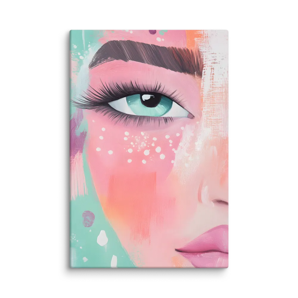 Painterly Eye Gaze 
 Canvas with White Frame
