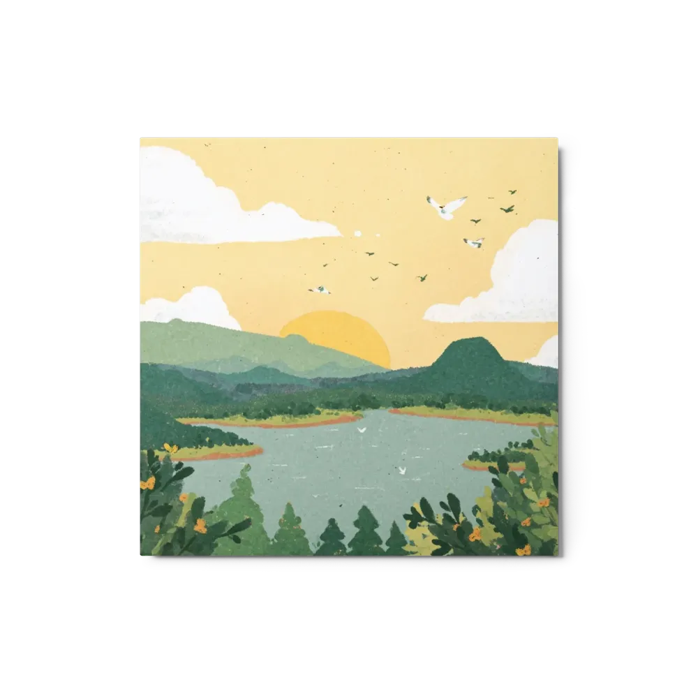 Golden Horizon Over the Lake | Art Print