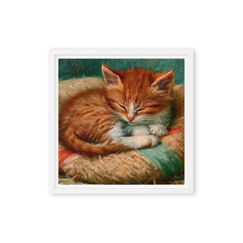Slumbering Ginger 
 Poster with White Frame | 12″x 12″
