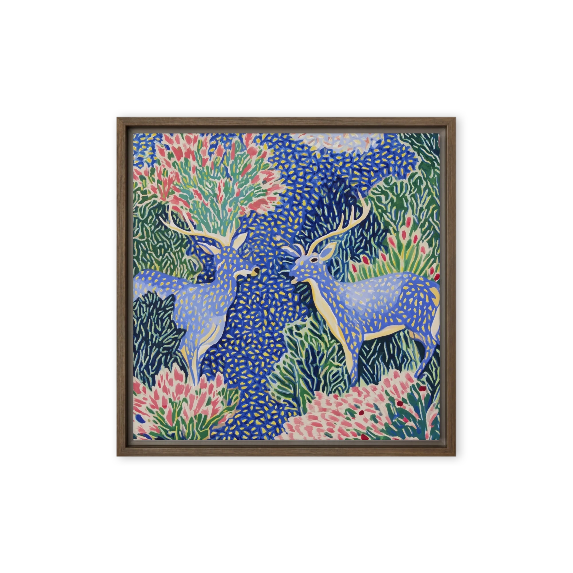 Blue Stags in Patterned Forest