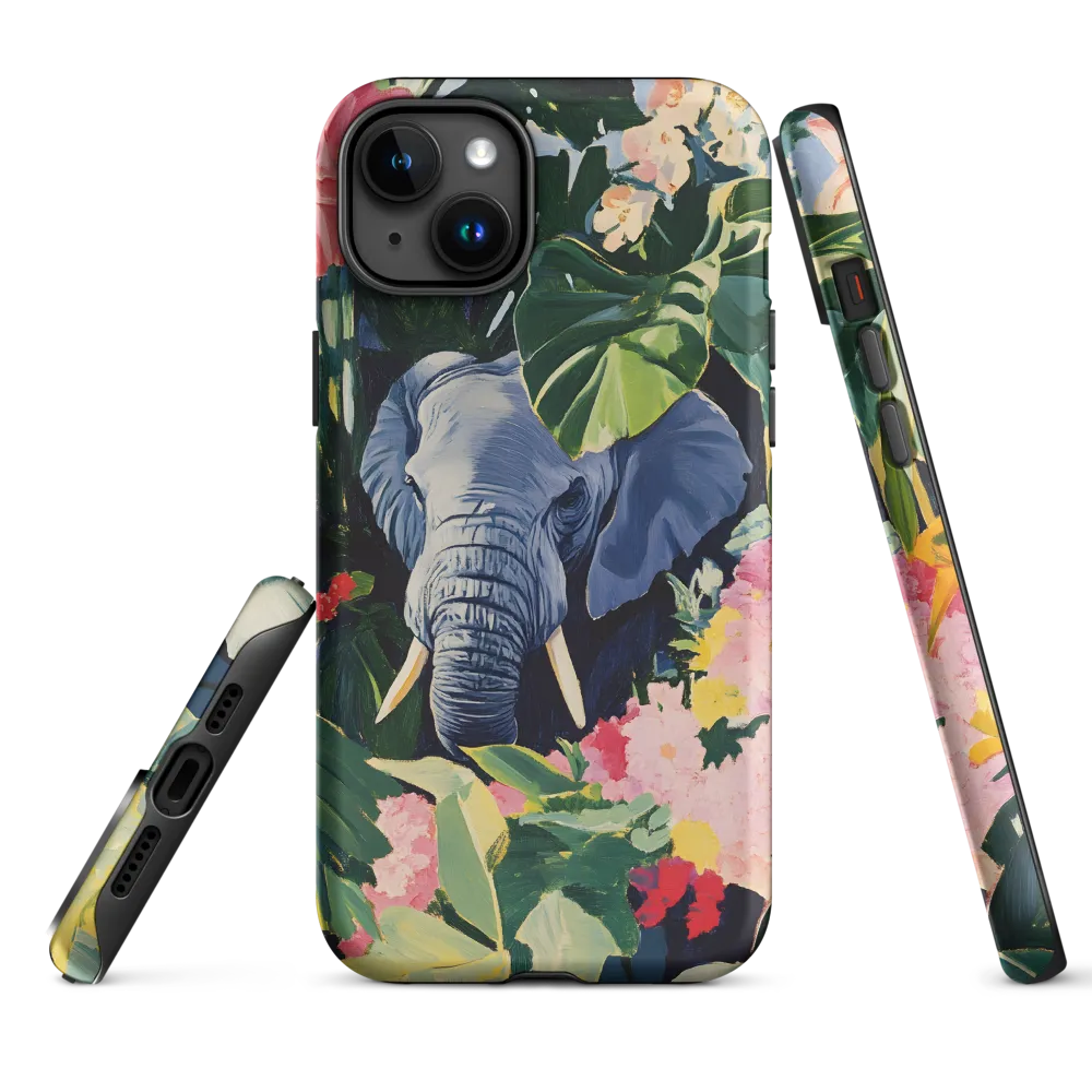 Elephant in Tropical Foliage | Phone Case