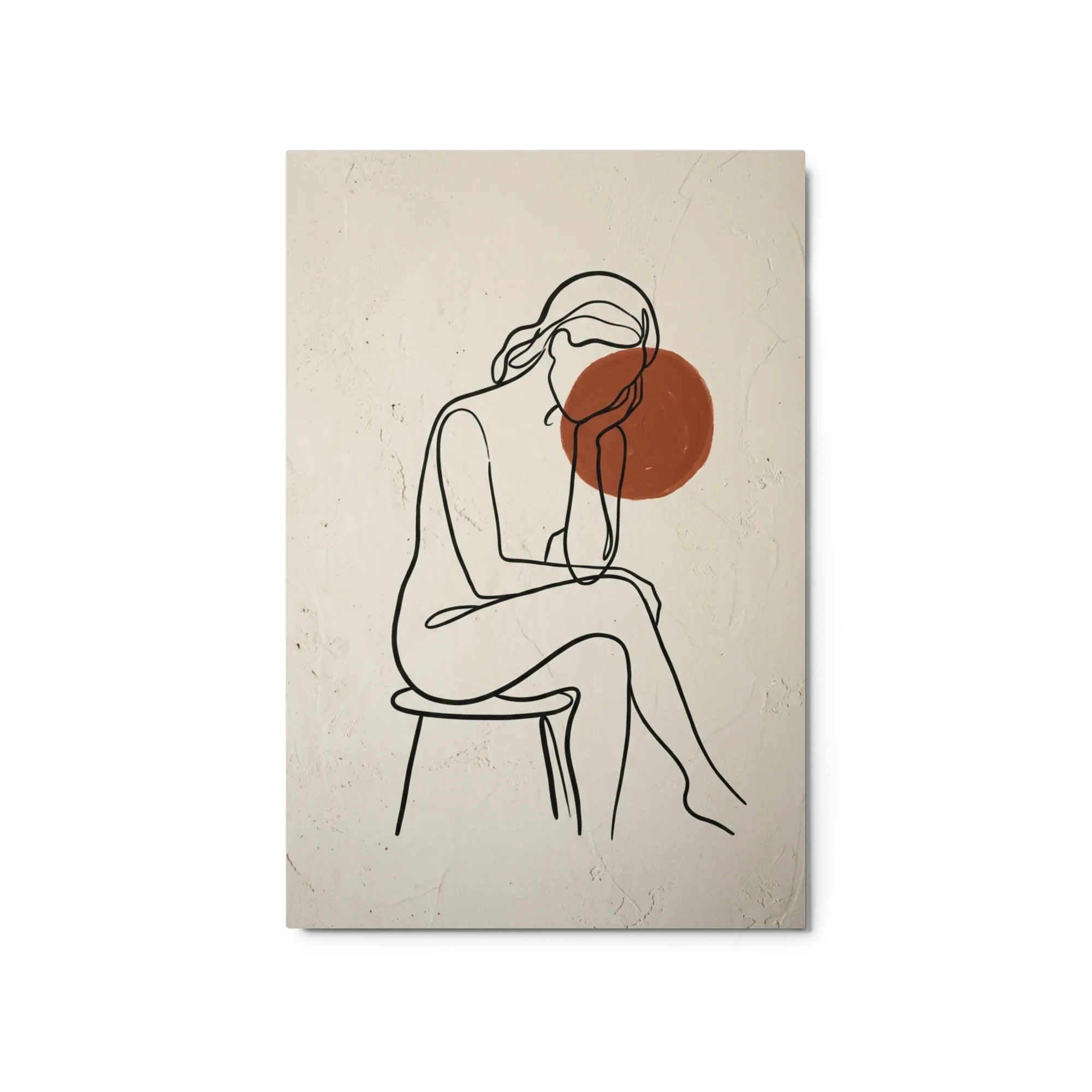 Contemplative Figure Line Art