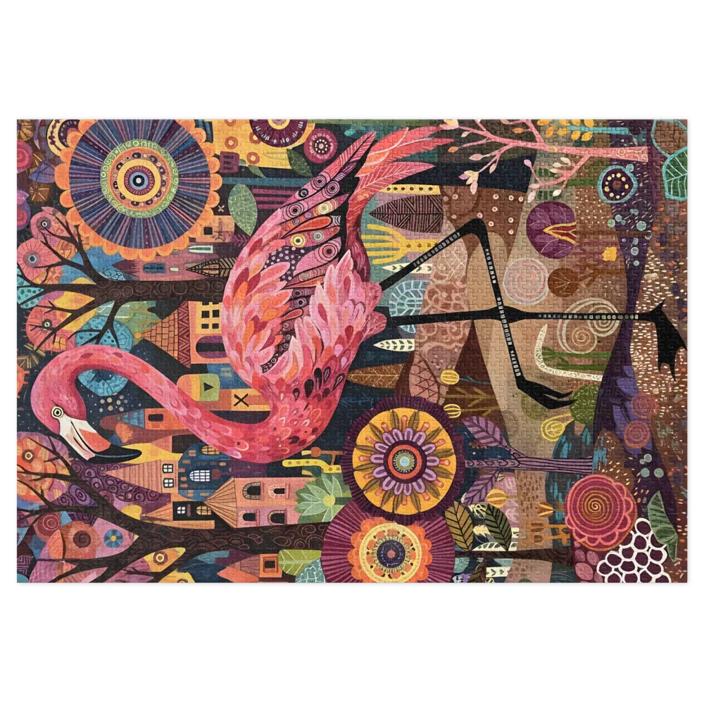 Pink Flamingo Garden | Jigsaw Puzzles
