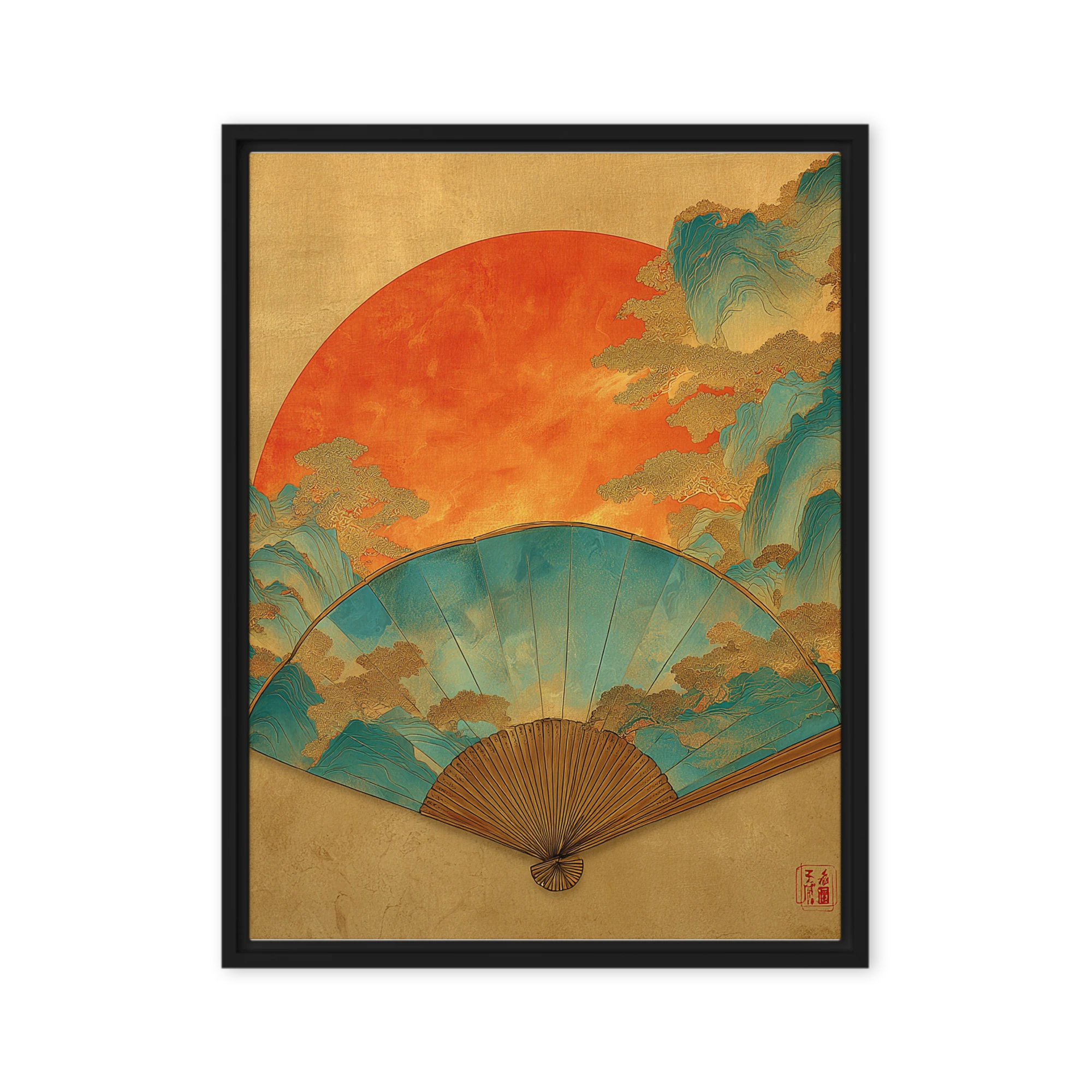 The Golden Fan of Shanshui | Art Print