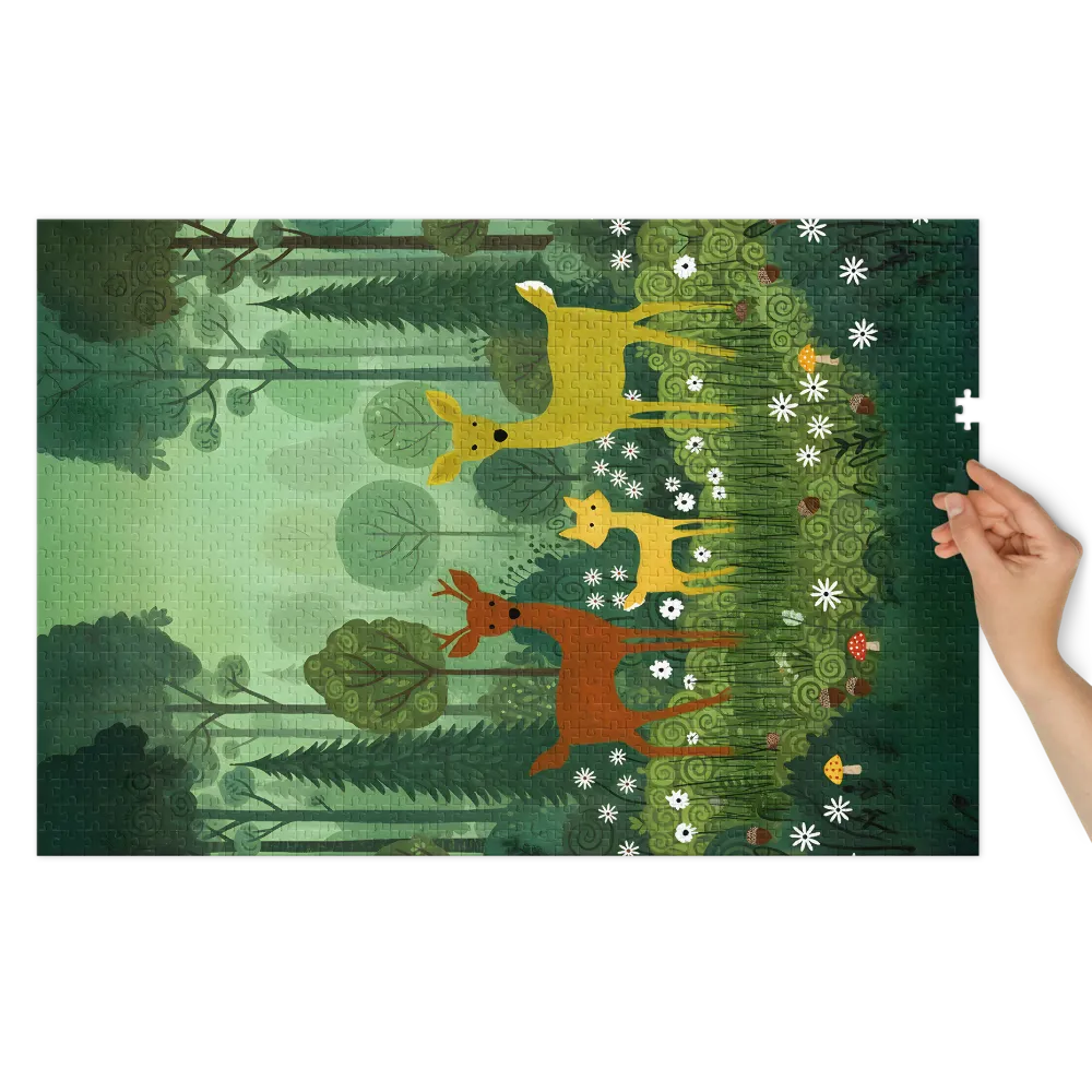 Woodland Deer Family | Jigsaw Puzzles