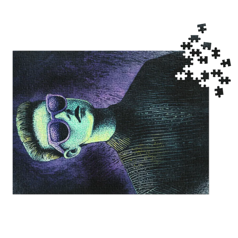 Surreal Portrait with Purple Sunglasses