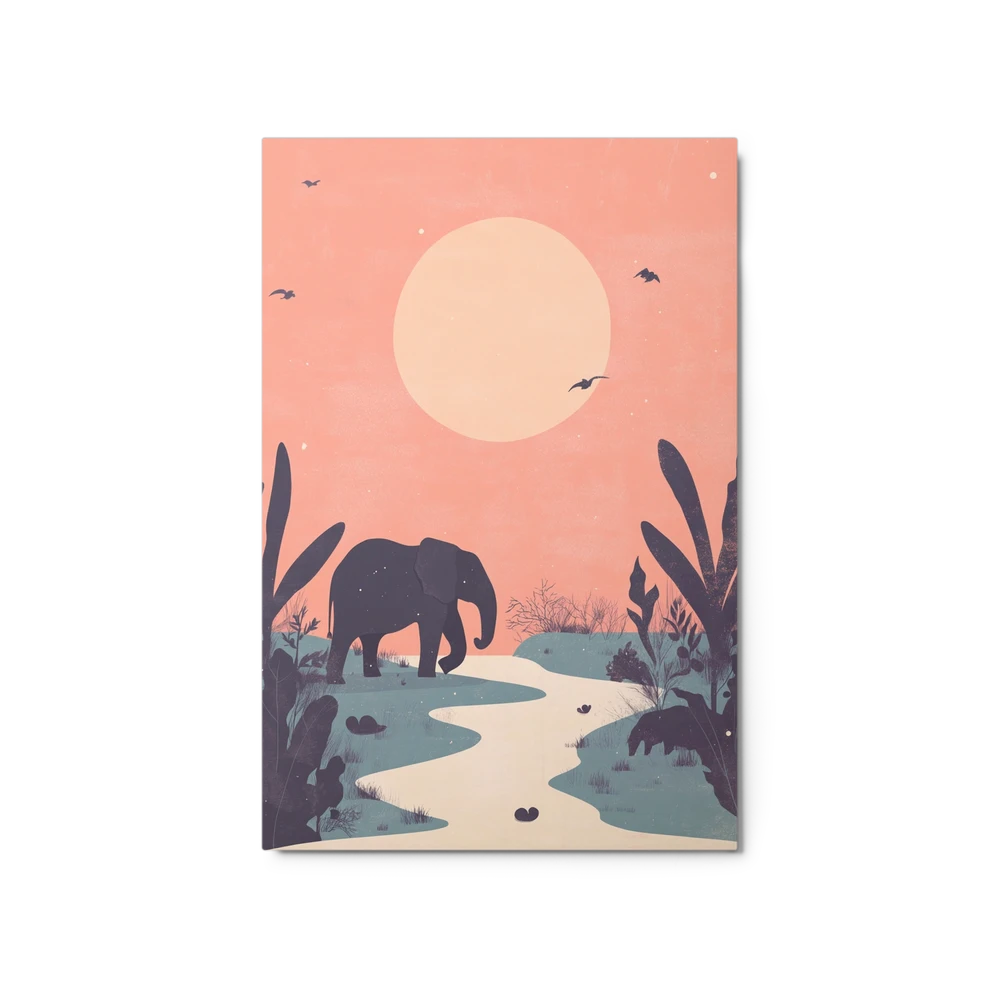 Twilight Elephant Walk | Art Print
