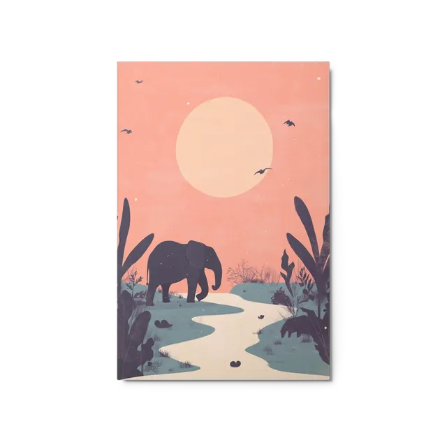 Twilight Elephant Walk | Art Print