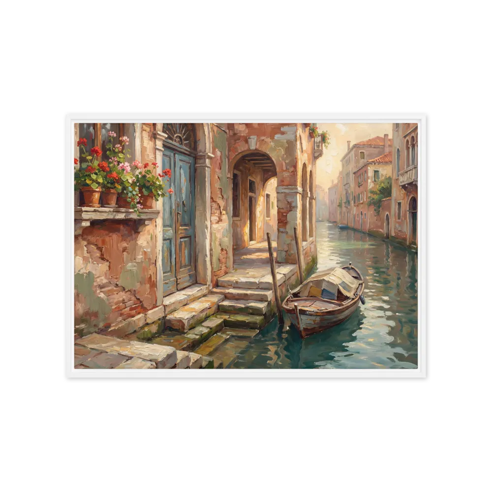 Venetian Canal Twilight 
 Poster with White Frame | 12″x 16″