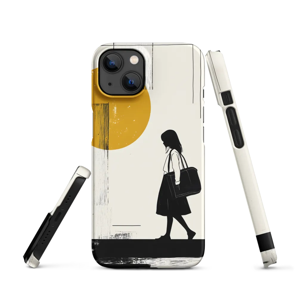 Silhouette Under Yellow Sun | Phone Case