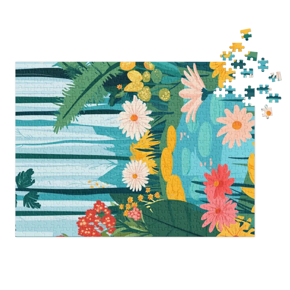 Serene Floral Landscape Illustration