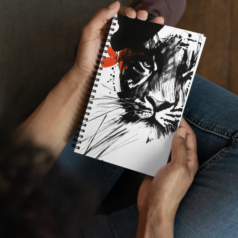 Fierce Tiger Ink Portrait 
 Spiral Notebook | 140 pages