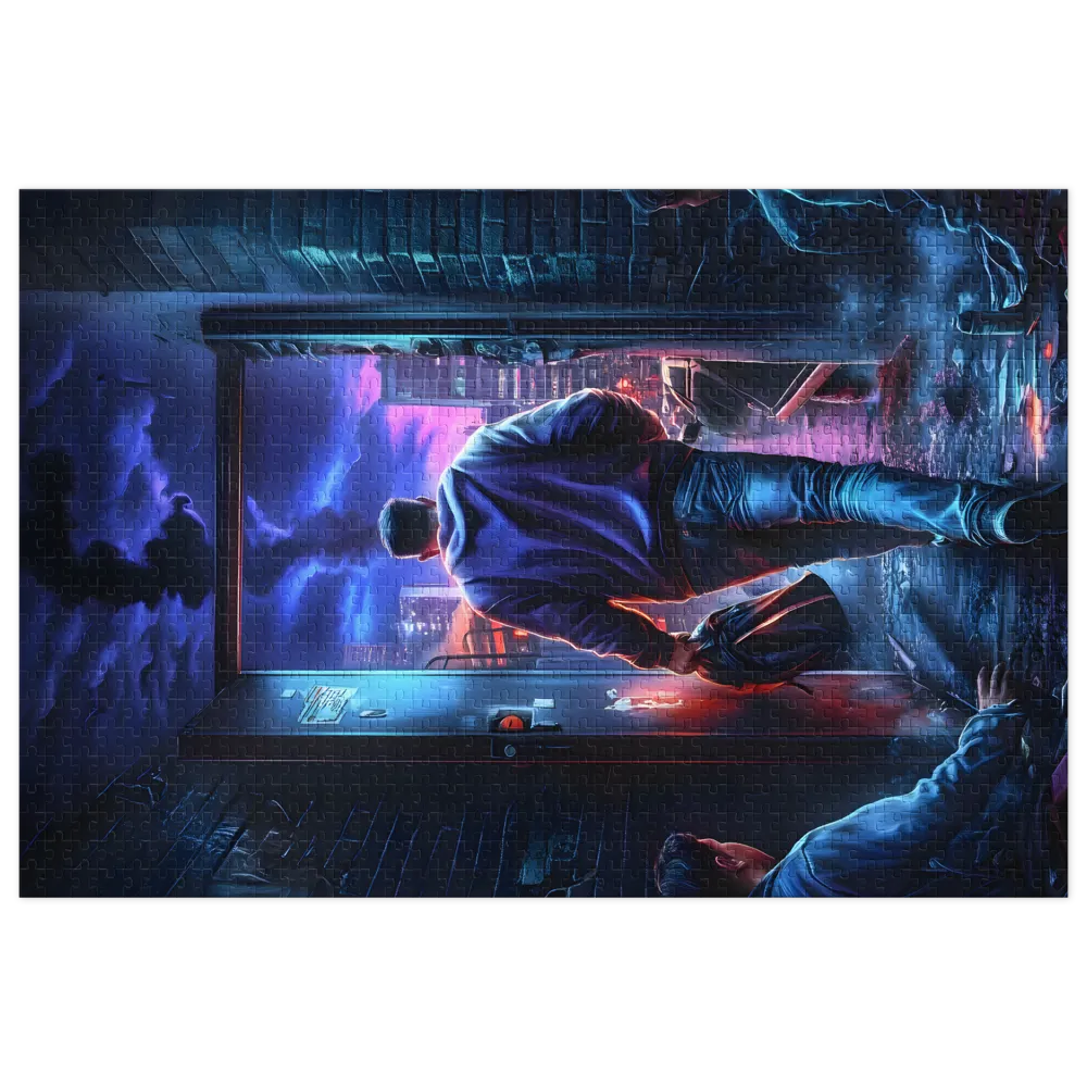 Gateway to the Neon City 
 Jigsaw Puzzle in Tin Box