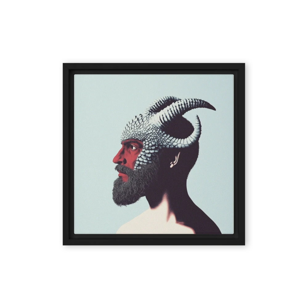 Surrealist Man with Horned Headdress