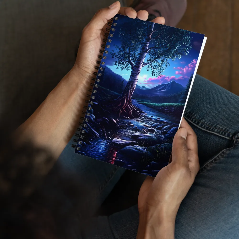 Moonlight River Birch 
 Spiral Notebook | 140 pages