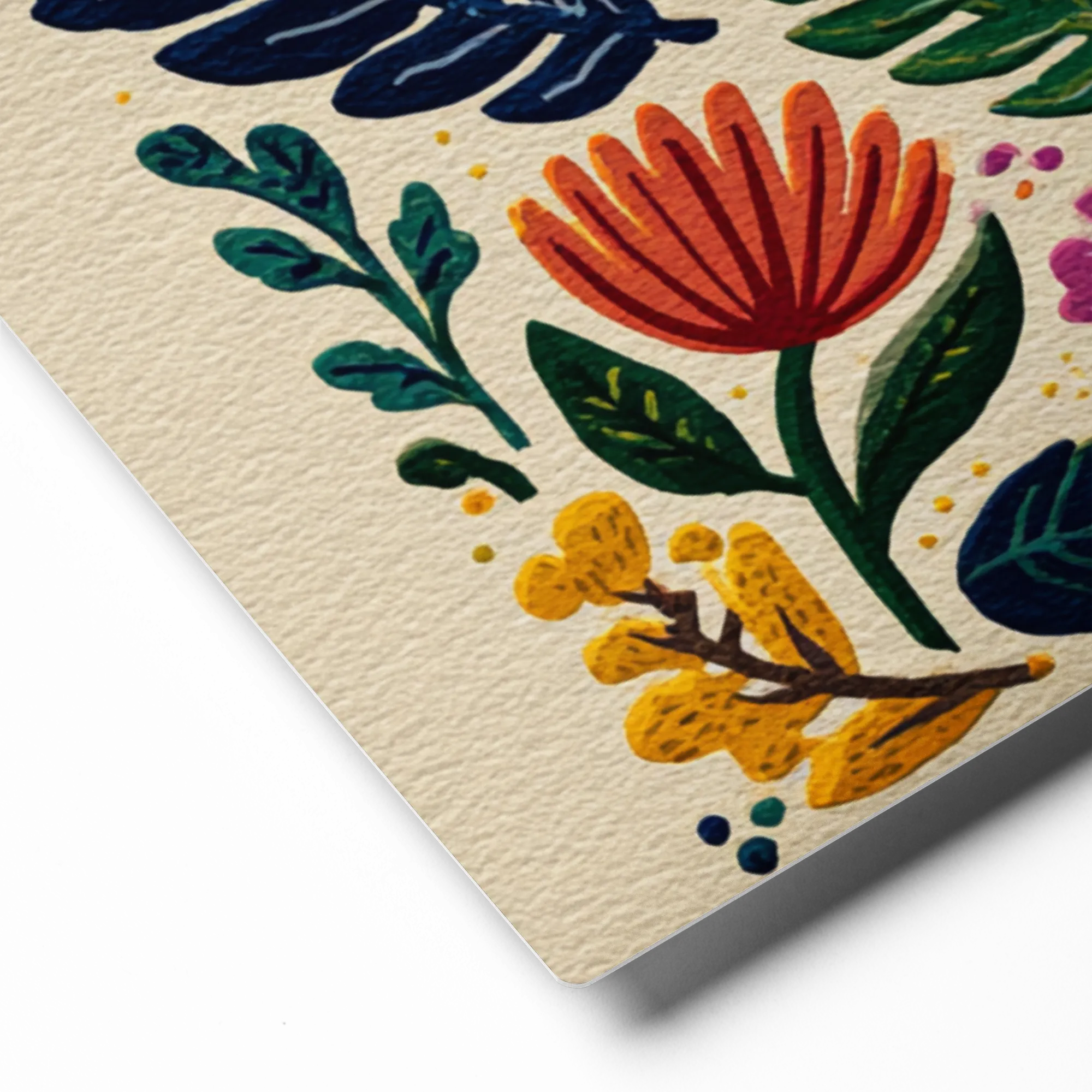 Whimsical Gouache Botanicals 
 Canvas with Black Frame