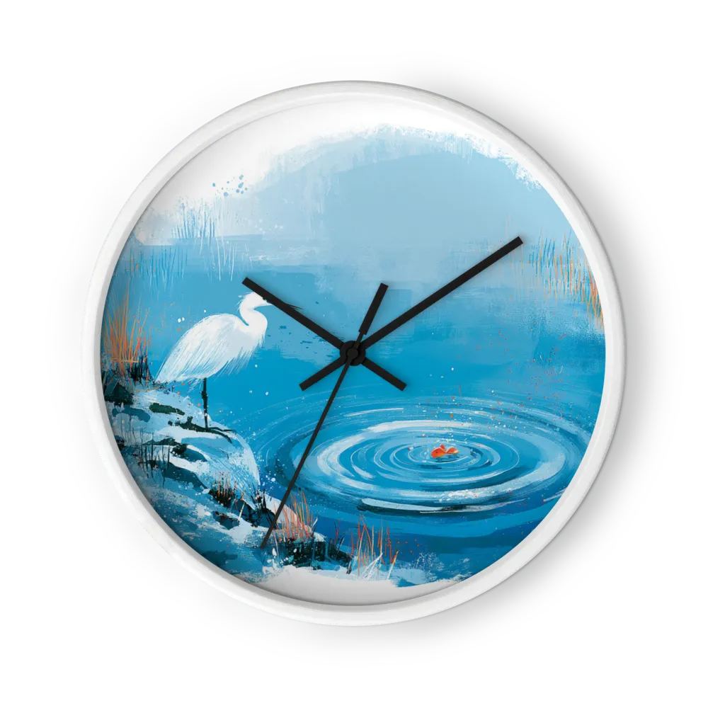 The Egret and the Goldfish | Wall Clock