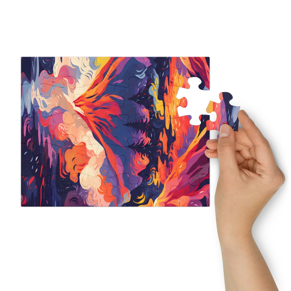 Vibrant Volcanic Fantasy 
 Jigsaw Puzzle in Tin Box