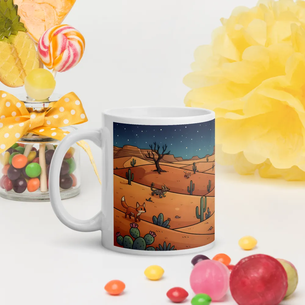 Moonlit Desert Foxes 
 Mug with Red inside | 15 oz