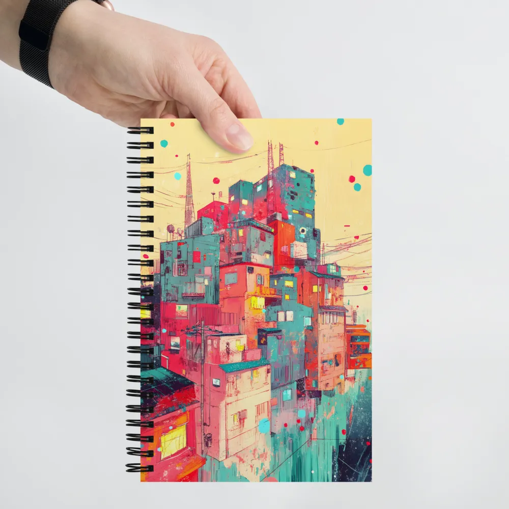 Vibrant Cityscape Cascade 
 Spiral Notebook | 140 pages