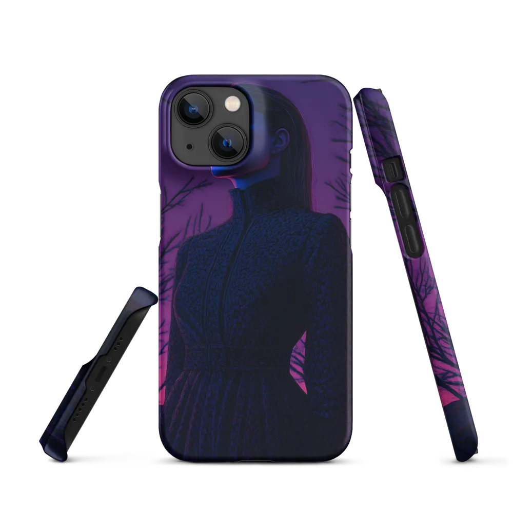 Surreal Portrait of Woman in Textured Dress | Phone Case