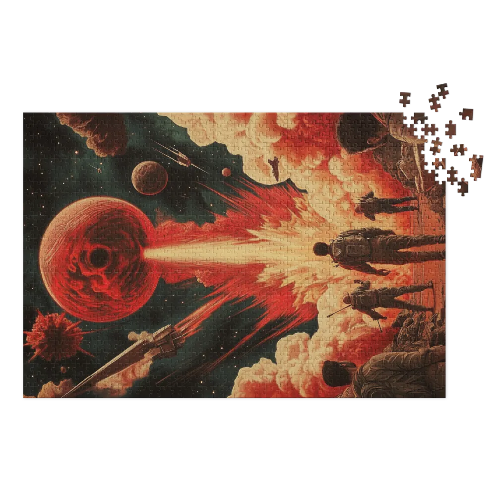 Astronauts Witnessing Planetary Explosion