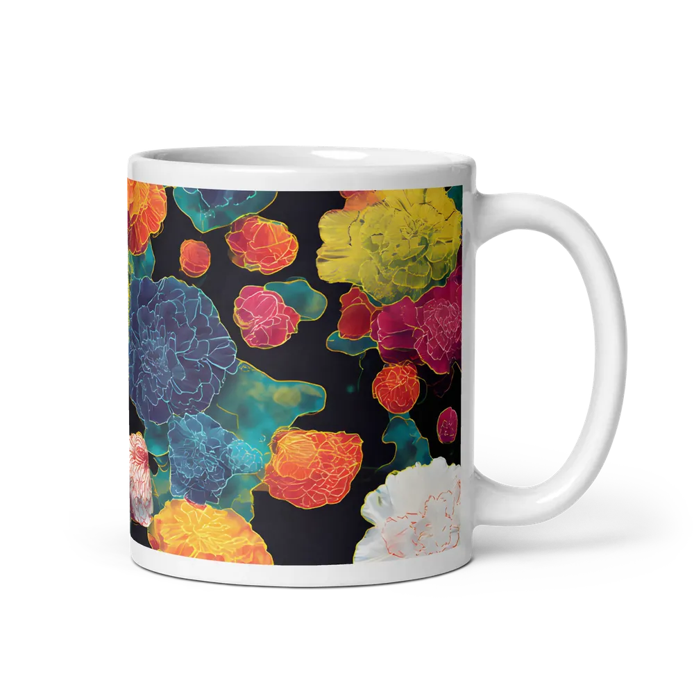 Neon Peony Tapestry | Mug with Black inside | 11 oz