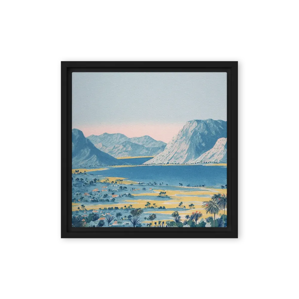 Serene Lake and Mountains 
 Poster with Black Frame | 18″x 18″