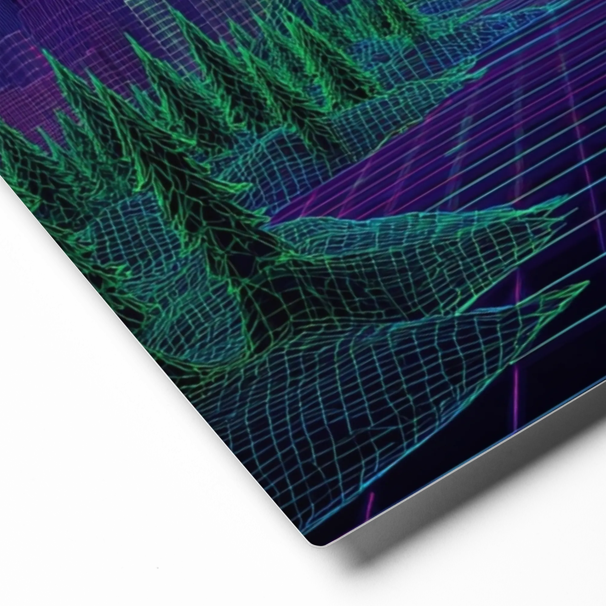 Neon Wireframe Metropolis | Art Print