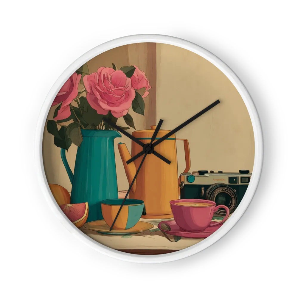 Retro-Modern Graphic Portraiture Wall Clocks — Mid-Century Poster Shapes