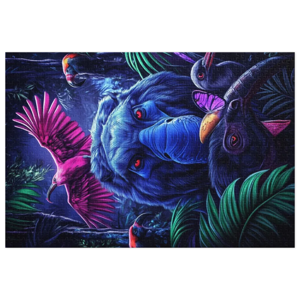 Habitantes Bioluminescentes da Selva 
 Puzzle em caixa de metal