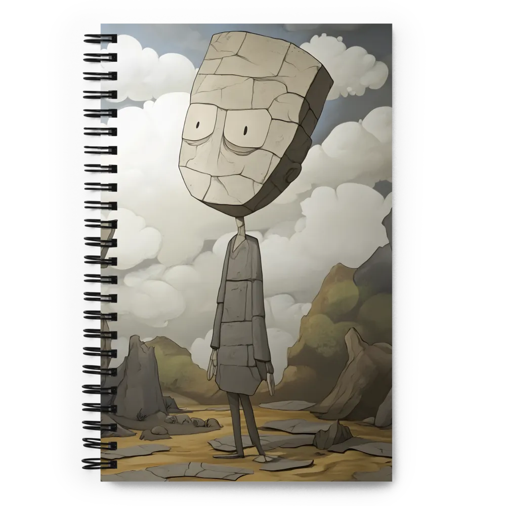 Whimsical Stone Figure in a Rocky Landscape
