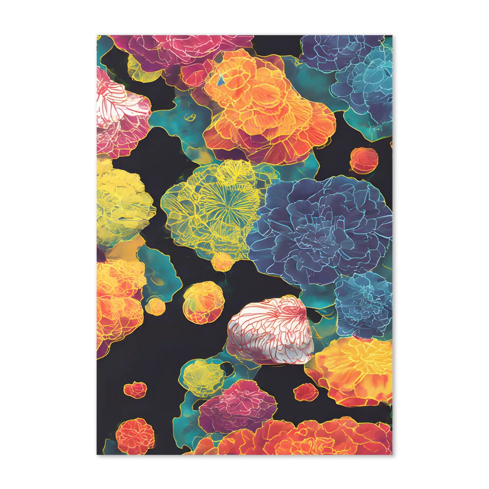 Neon Peony Tapestry | Greeting Card | 5″×7″