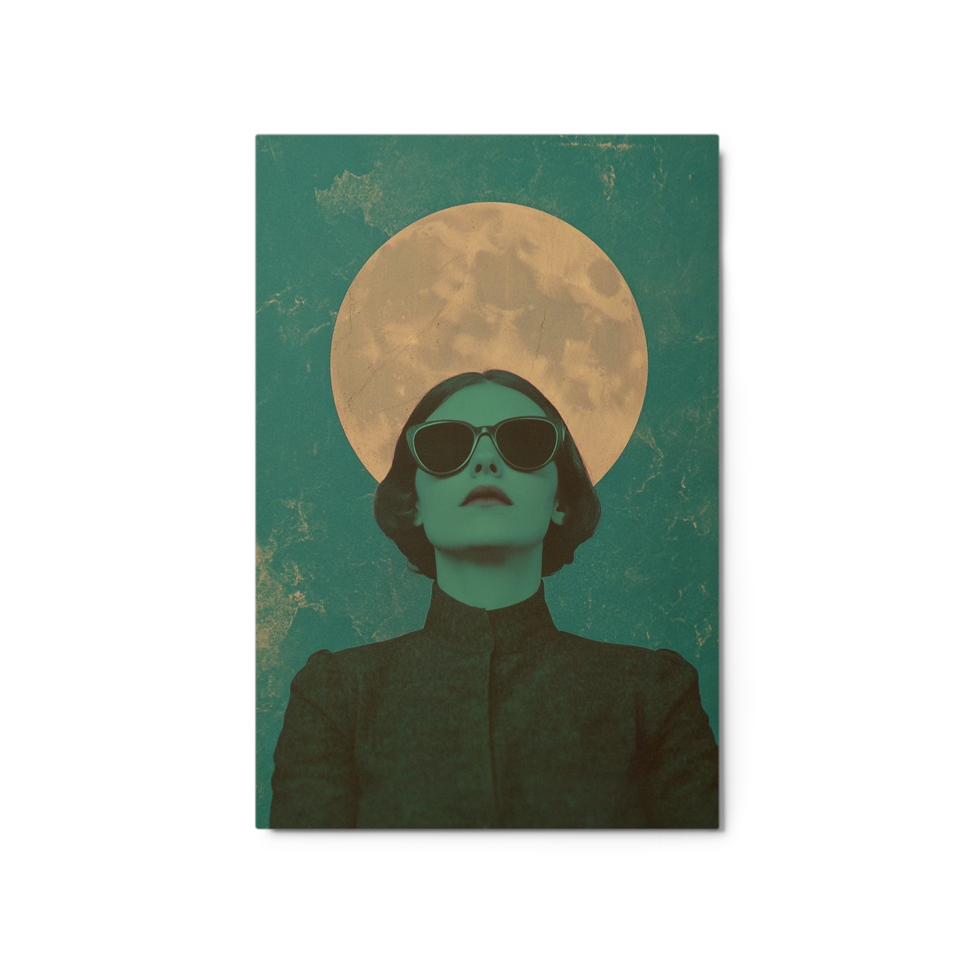 Surreal Woman Portrait with Moon