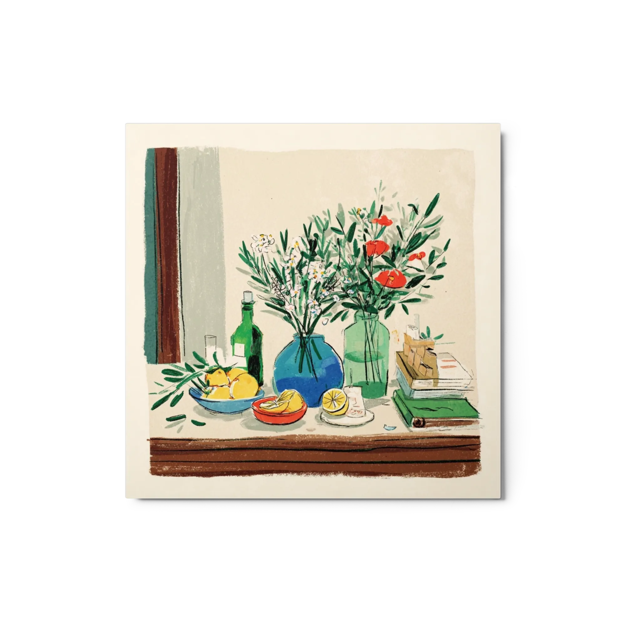 Mediterranean Still Life with Flowers