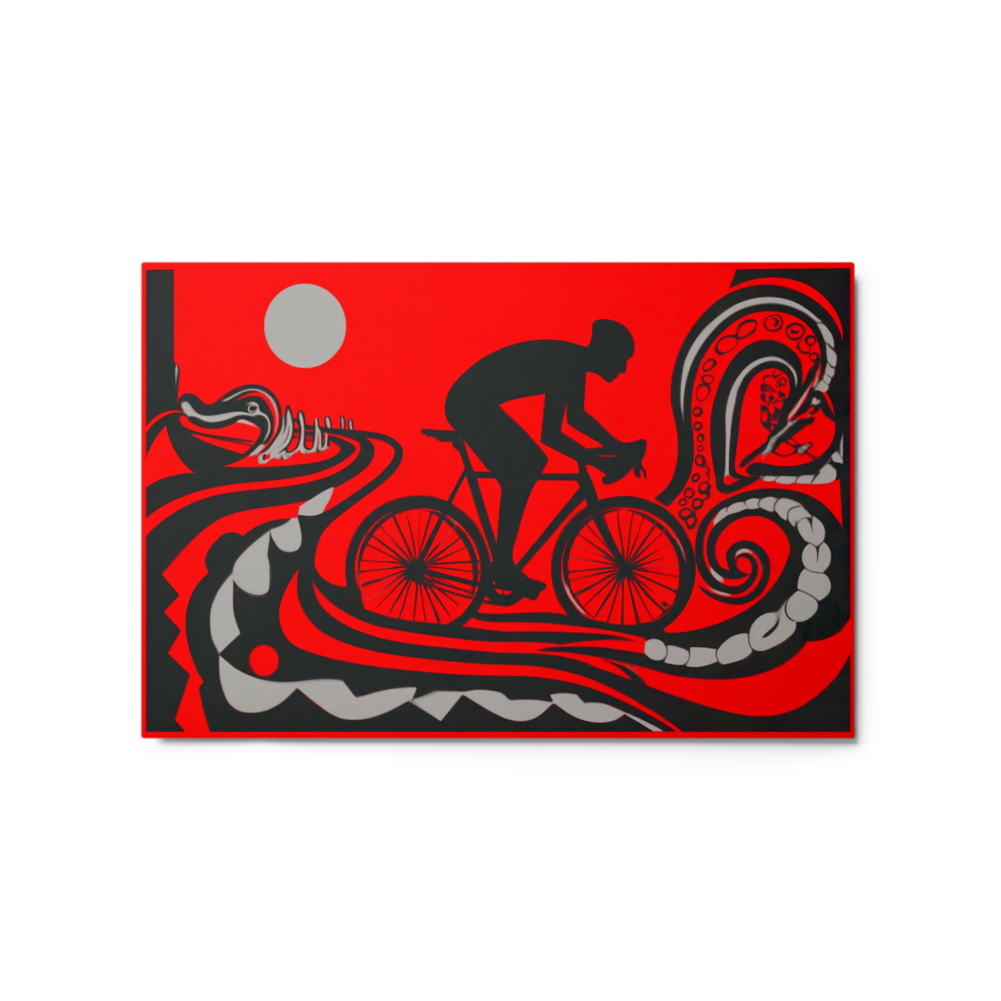 Red Cyclist in Motion