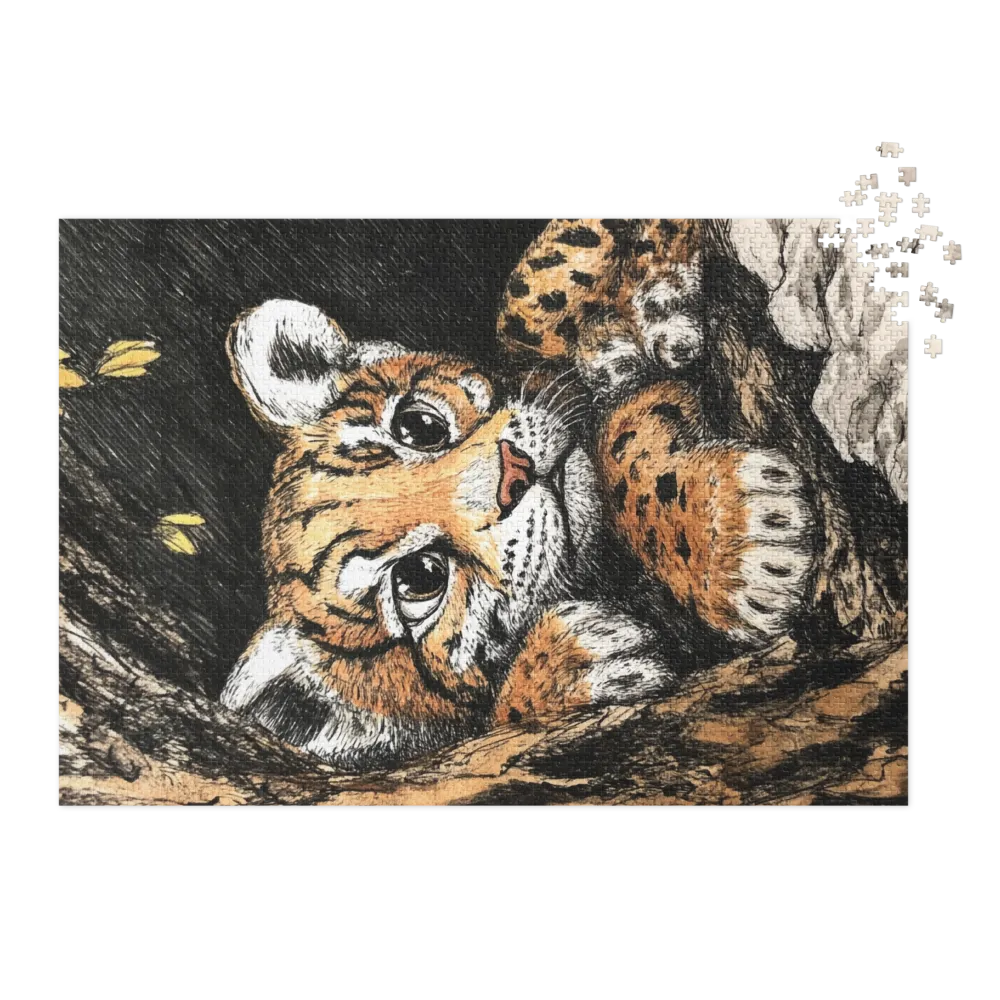 Curious Cub 
 Jigsaw Puzzle in Tin Box