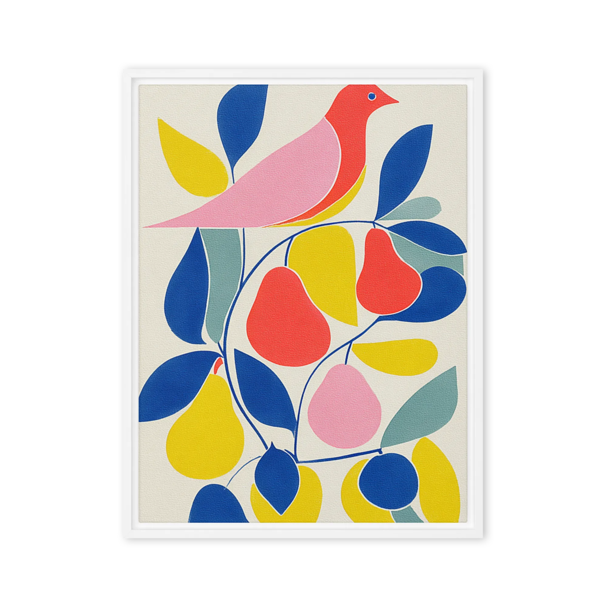 The Pear Orchard Bird 
 Metal Print | 16″x 20″