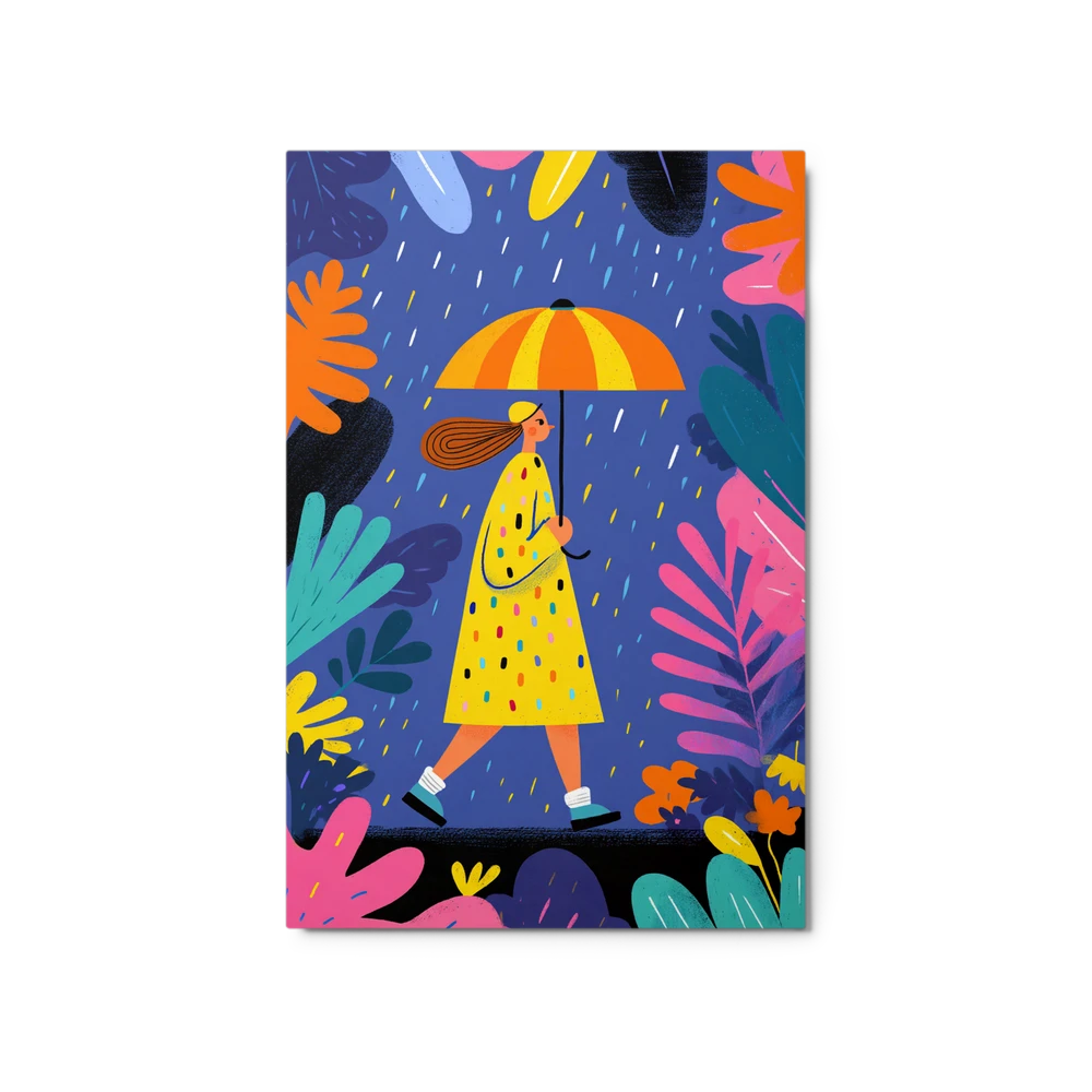 Girl with Yellow Umbrella | Art Print