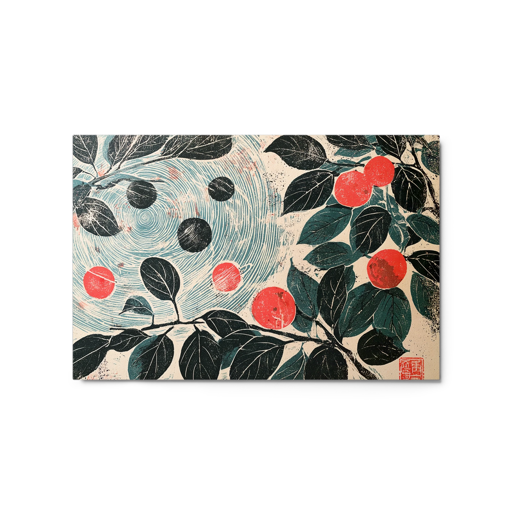 Persimmons and Water Ripples | Art Print