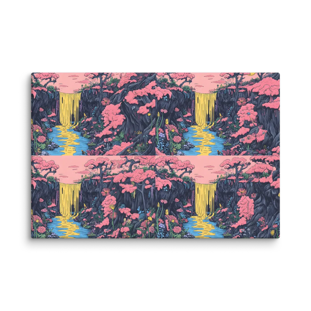 The Pink Canopy Falls 
 Canvas | 30″x 30″