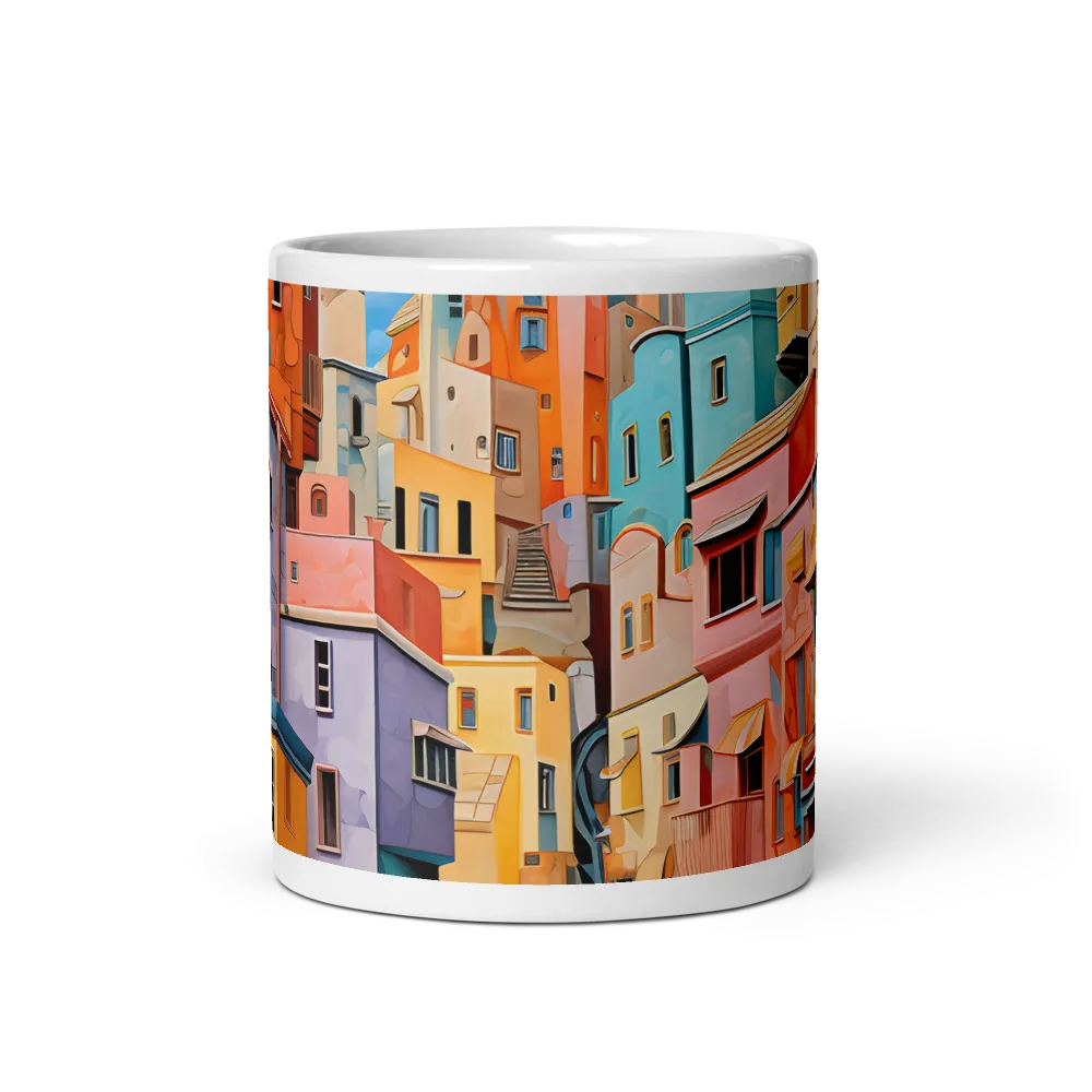 Mediterranean Hillside City 
 Mug with Red inside | 15 oz