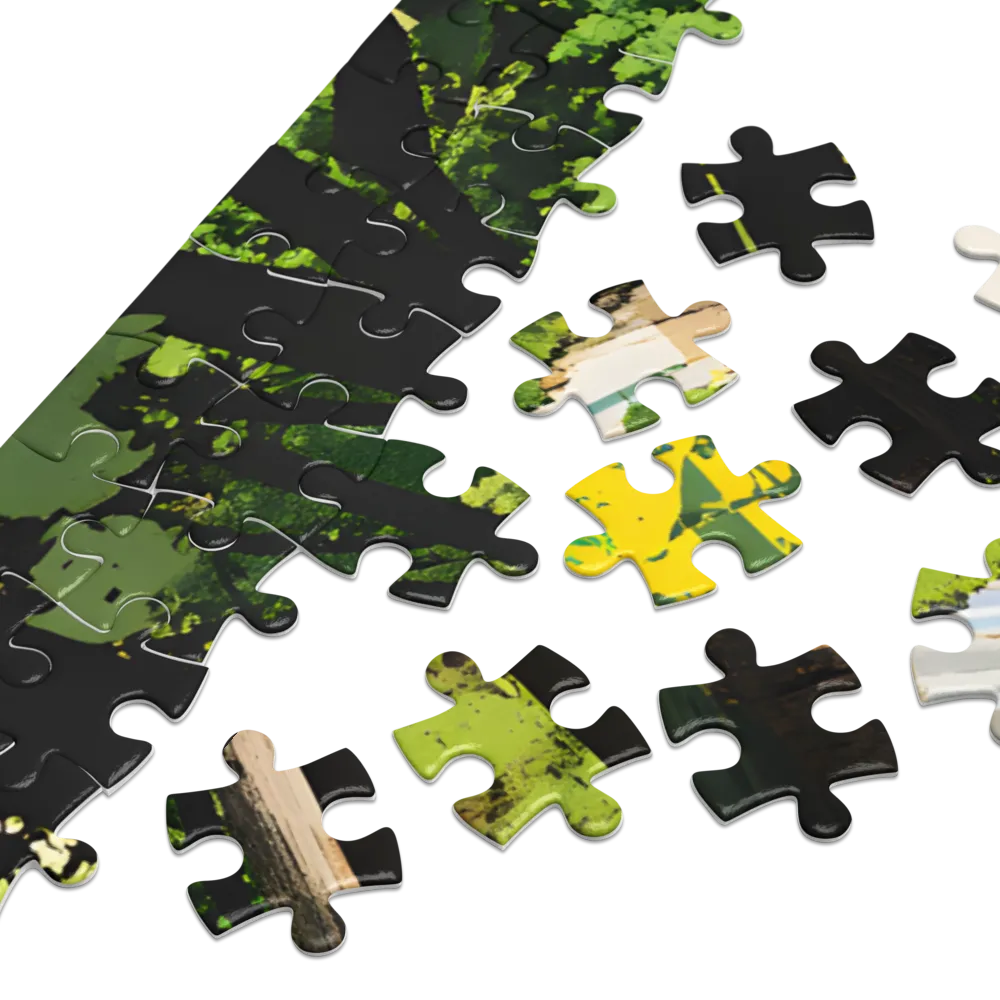 Abstract Forest Path 
 Jigsaw Puzzle in Tin Box