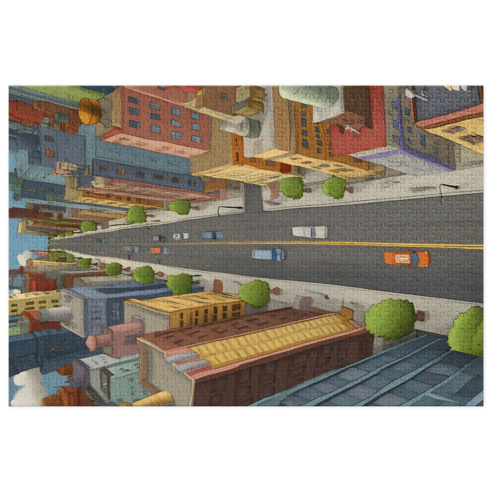 Luftaufnahme einer Stadtillustration | Puzzle (252/520 Teile)