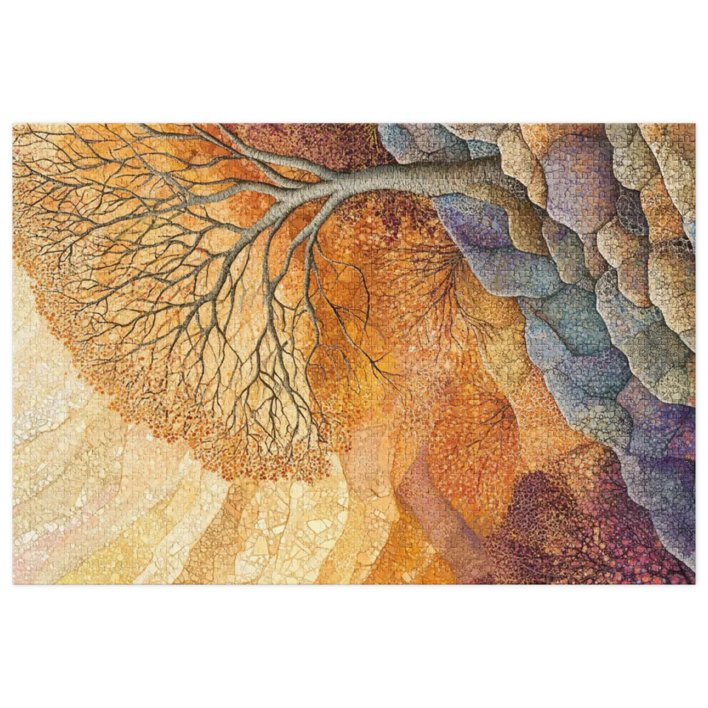 Surreal Tree in Vibrant Landscape | Jigsaw Puzzle (252/520 pieces)