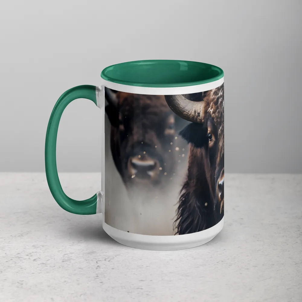 Charge of the Bison 
 Mug with Green inside