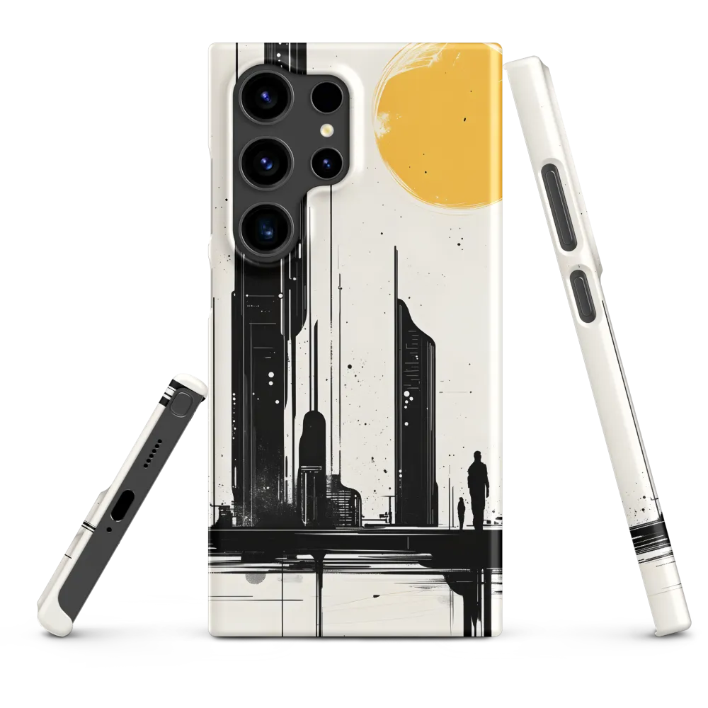 Yellow Sun over Monochromatic City | Phone Case