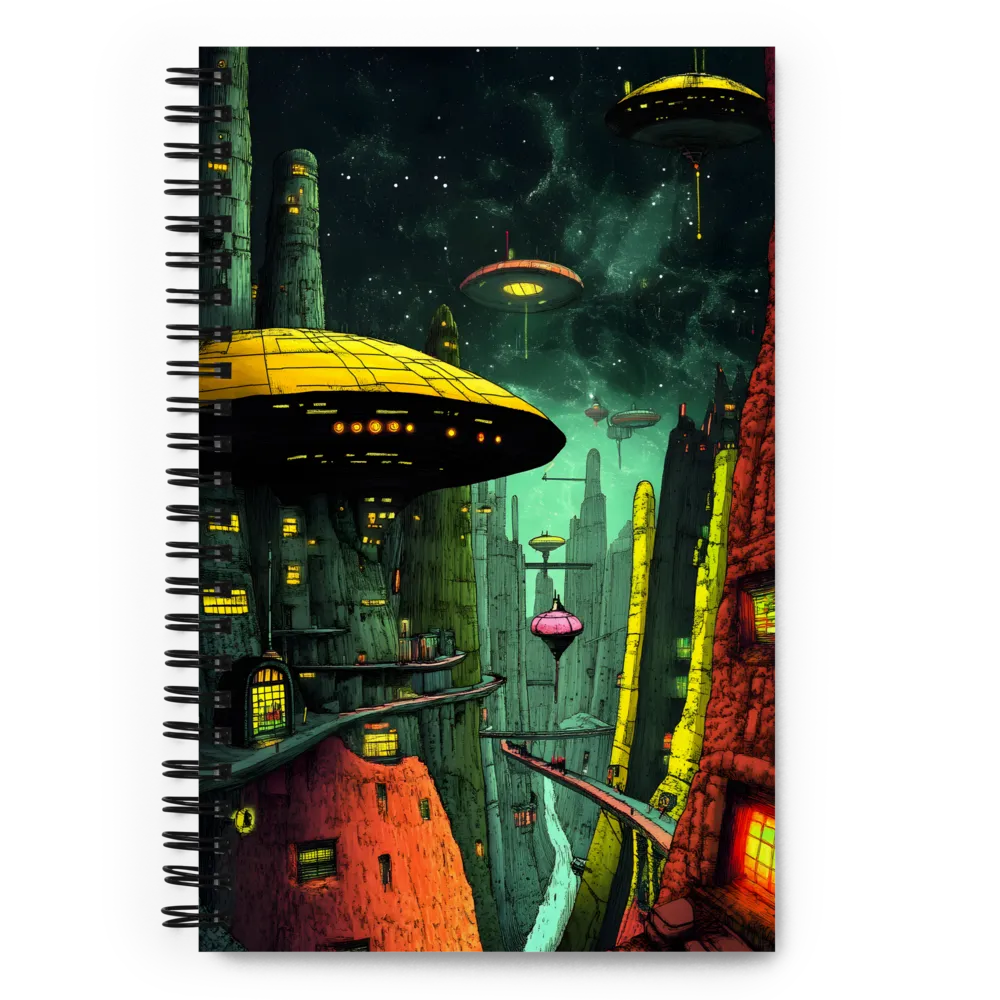 Retro Sci-Fi Metropolis 
 Spiral Notebook | 140 pages