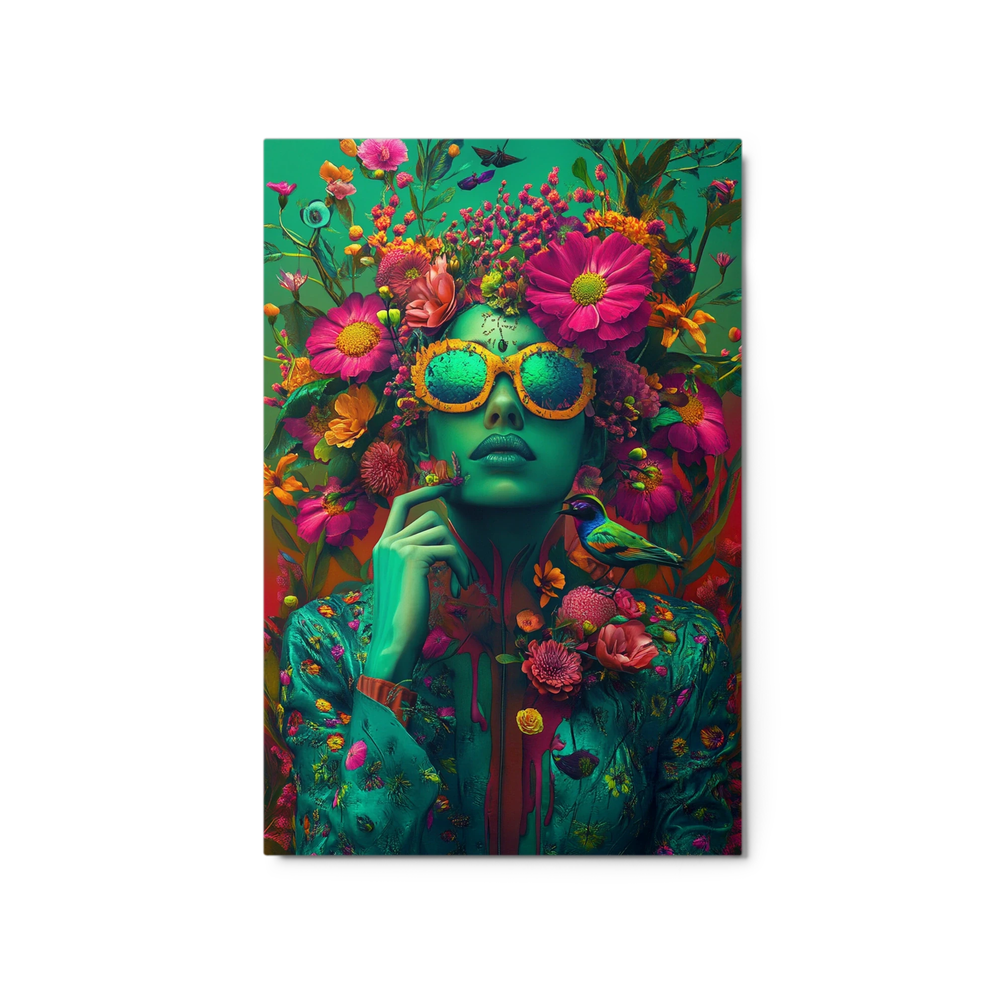 Surreal Floral Woman with Sunglasses